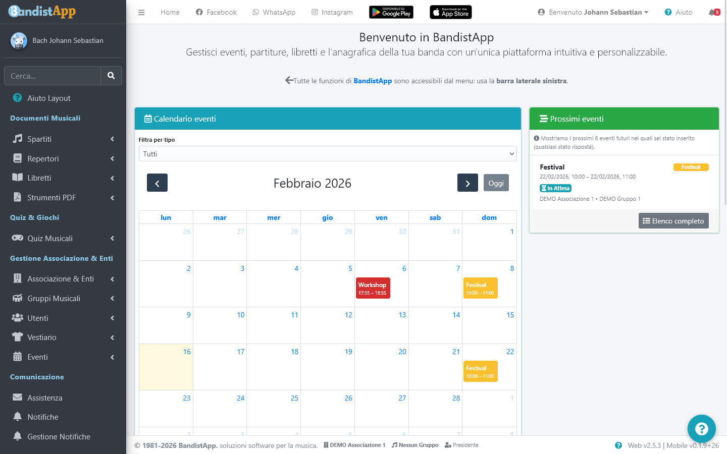 Dashboard BandistApp